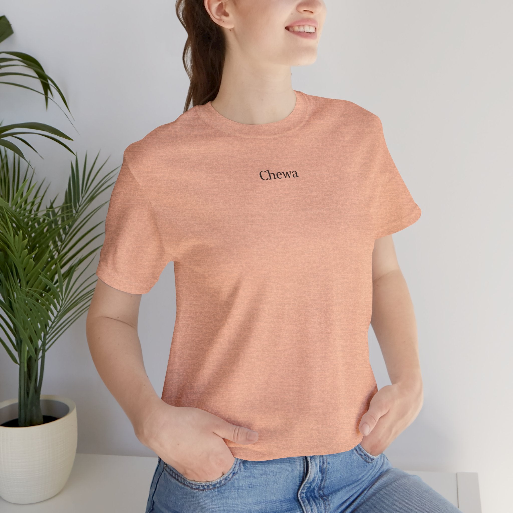 Chewa T-Shirt unisex - Pfirsich / Schwarz
