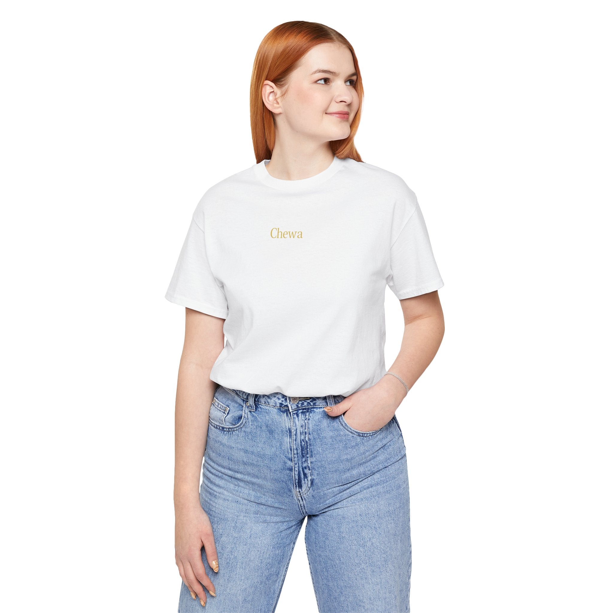 CHEWA Logo T-Shirt - Weiß / Gold – Produktansicht 4