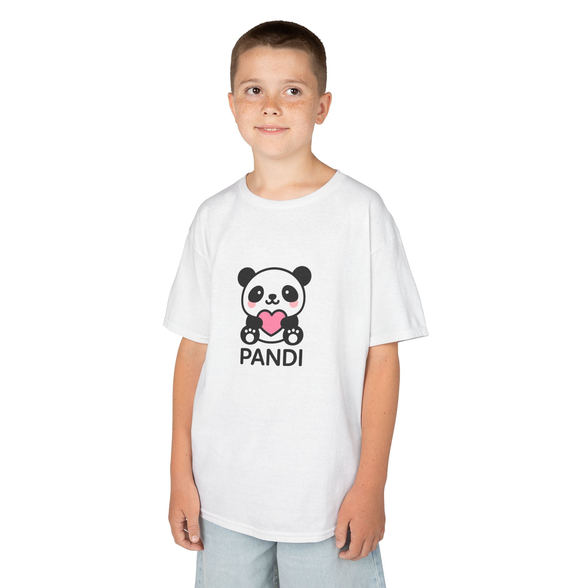 Kinder Design T-Shirt Pandi - Weiß