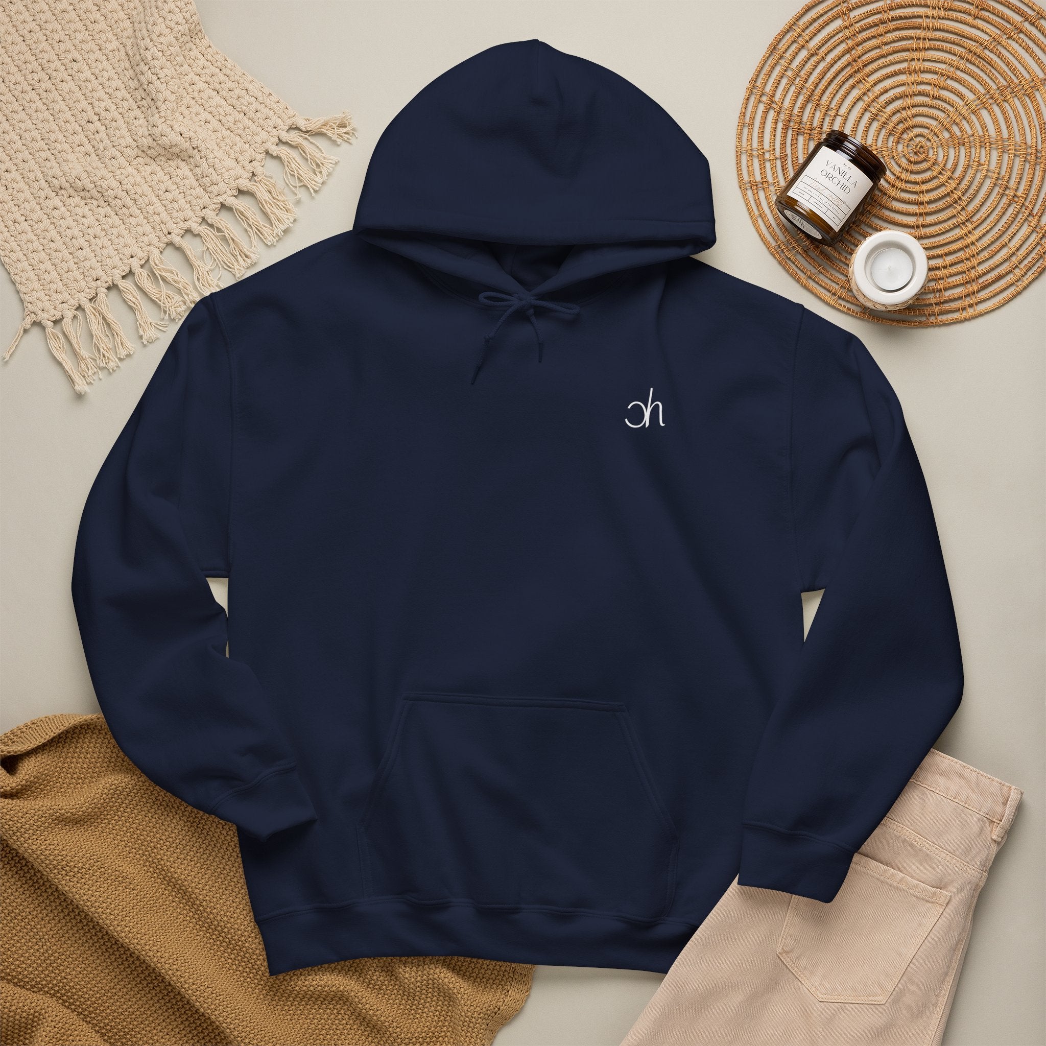 Ch Hoodie - Dunkelblau / Weiß