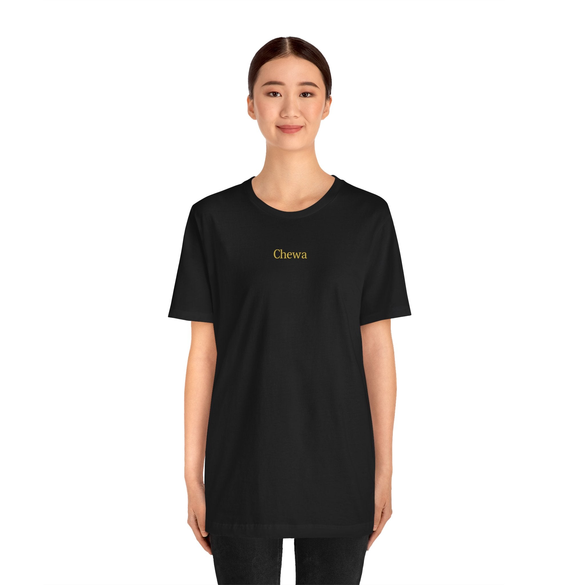 CHEWA Logo T-Shirt - Schwarz / Gold – Produktansicht 4