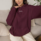Chewa Hoodie - Kastanienbraun / Weiß