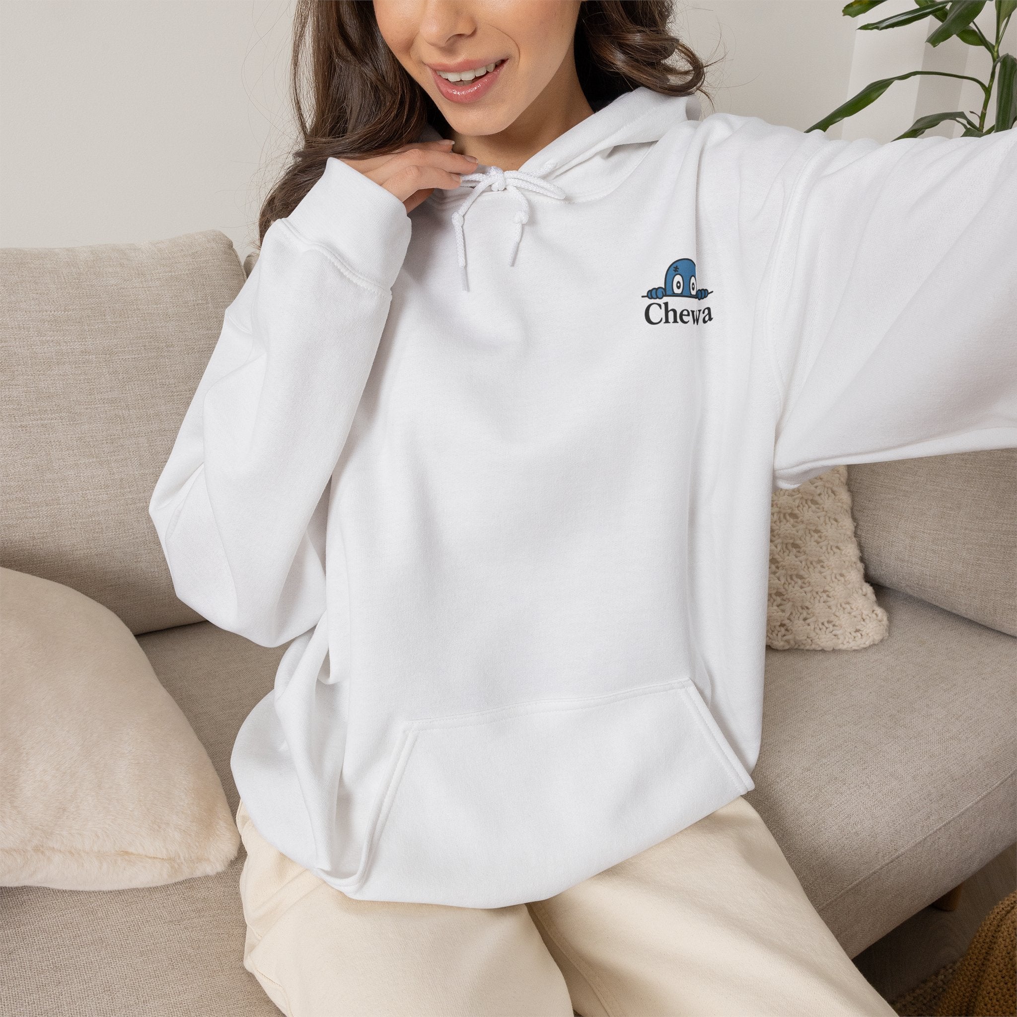 Design Hoodie Fluffy - Weiß – Produktansicht 3