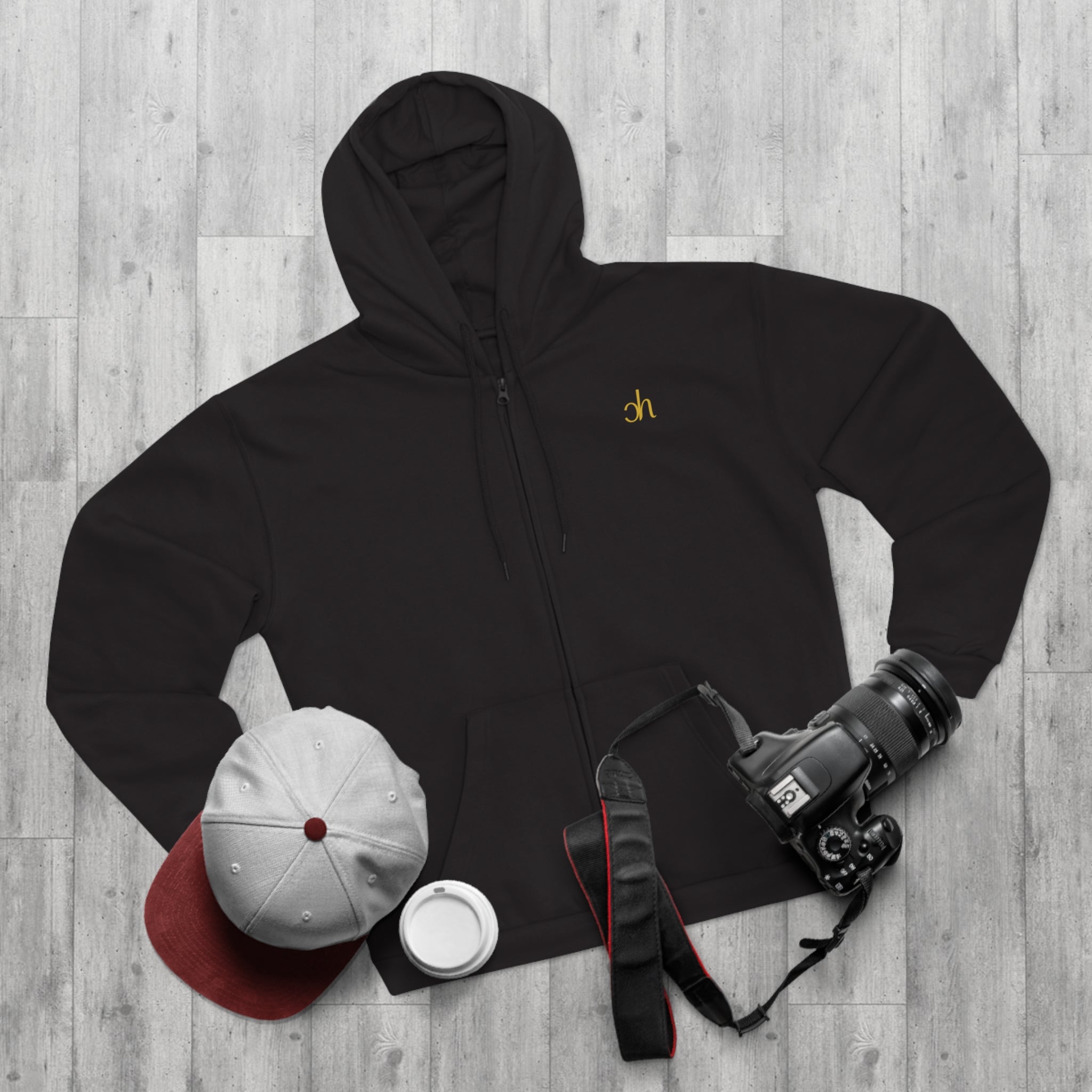 CH Zip Hoodie - Schwarz / Gold – Produktansicht 3