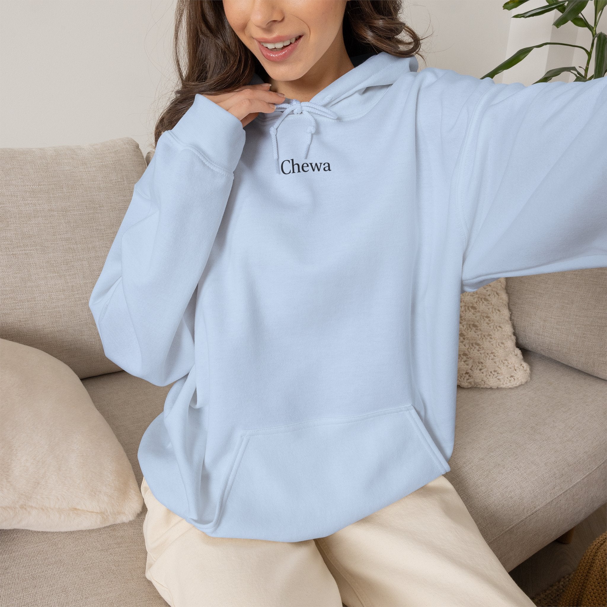 Chewa Hoodie - Hellblau / Schwarz