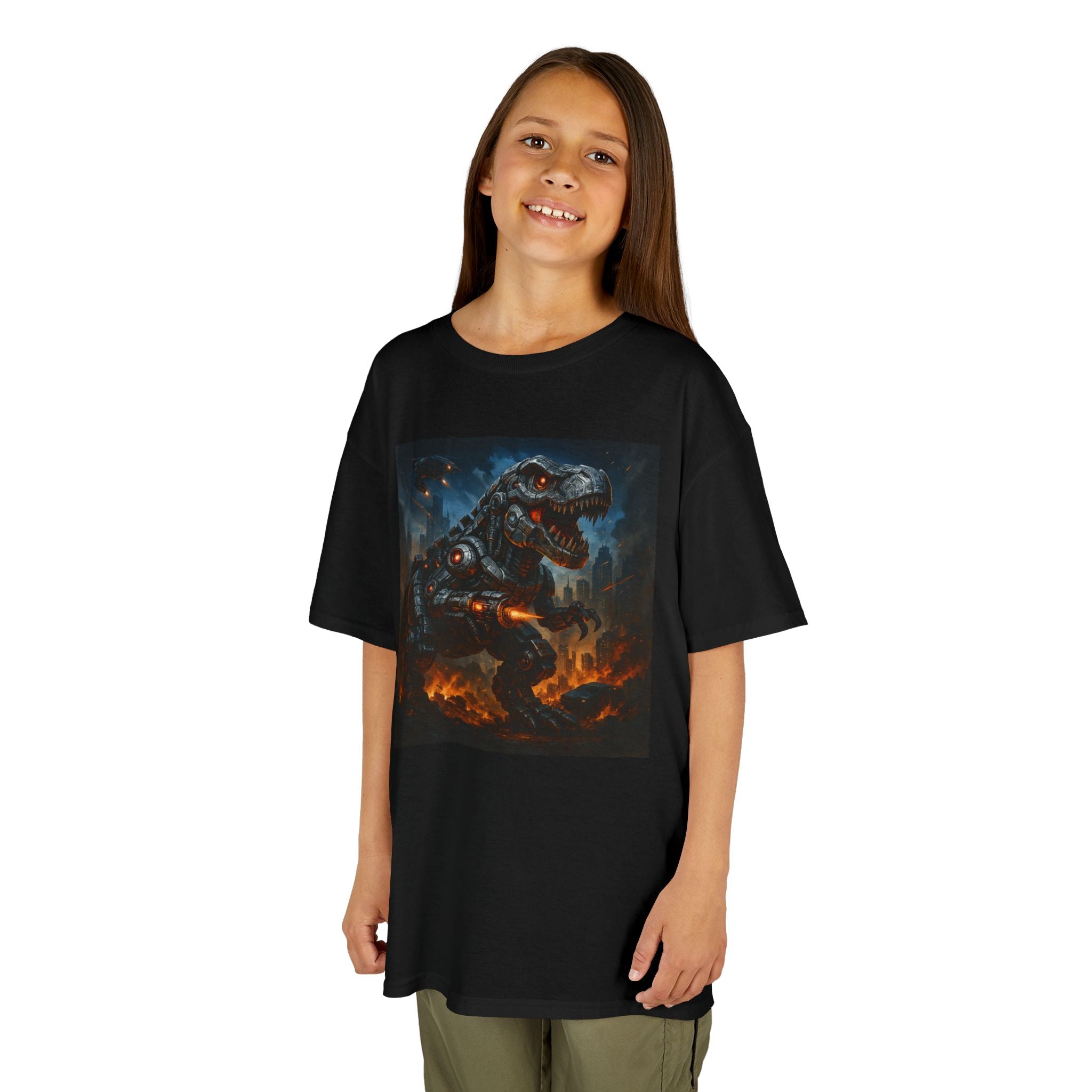 Kinder Design T-Shirt Robo - Schwarz – Produktansicht 4