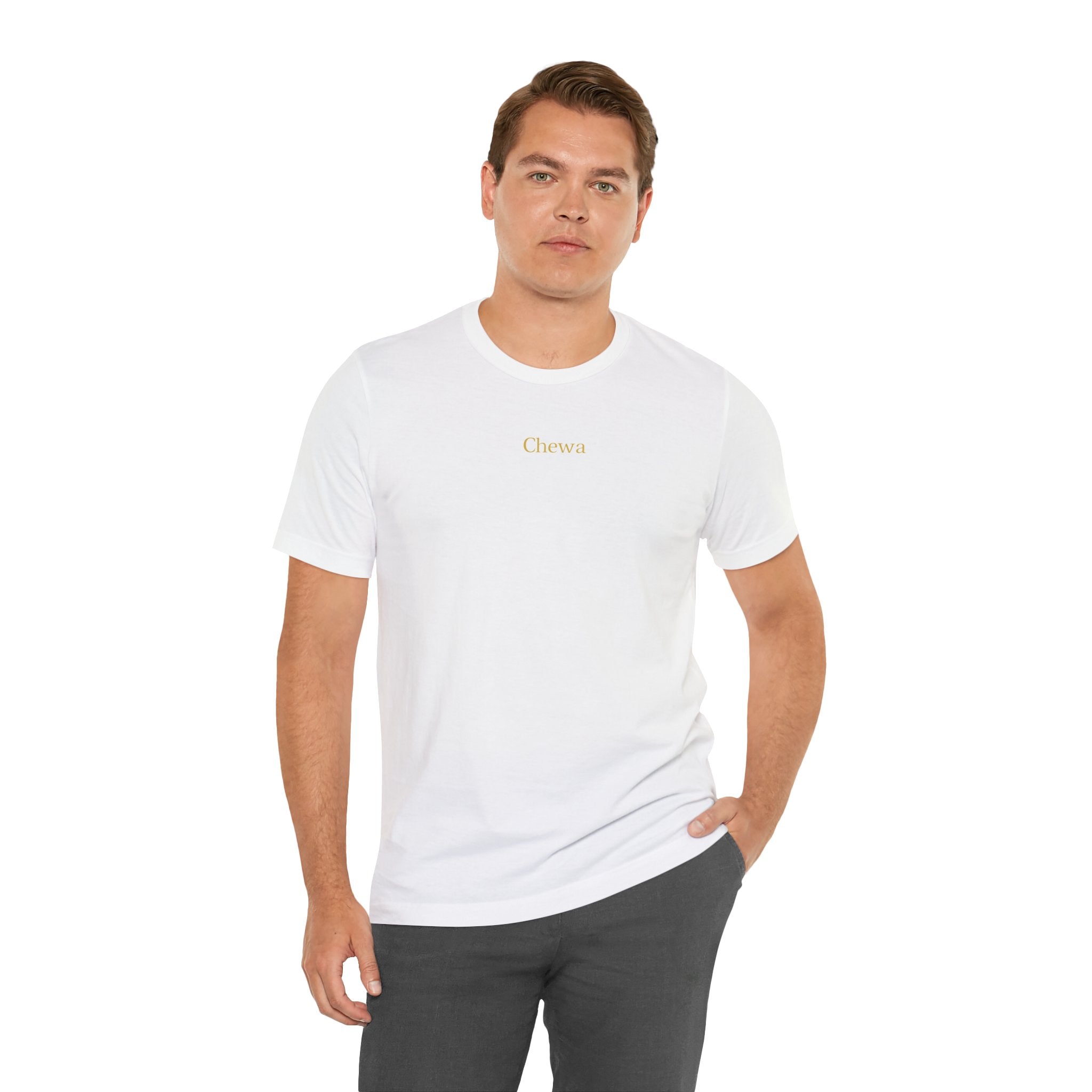 CHEWA Logo T-Shirt - Weiß / Gold – Produktansicht 3