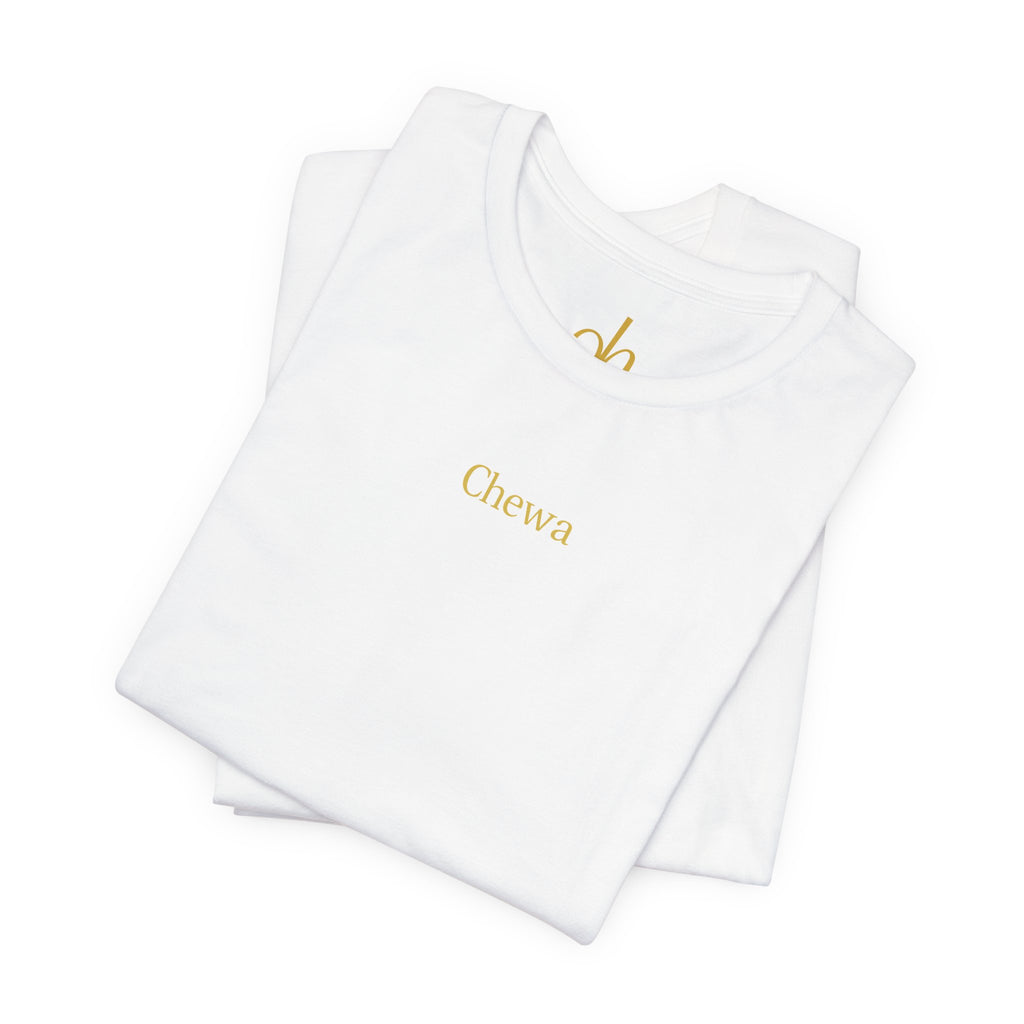 CHEWA Logo T-Shirt - Weiß / Gold – Produktansicht 2