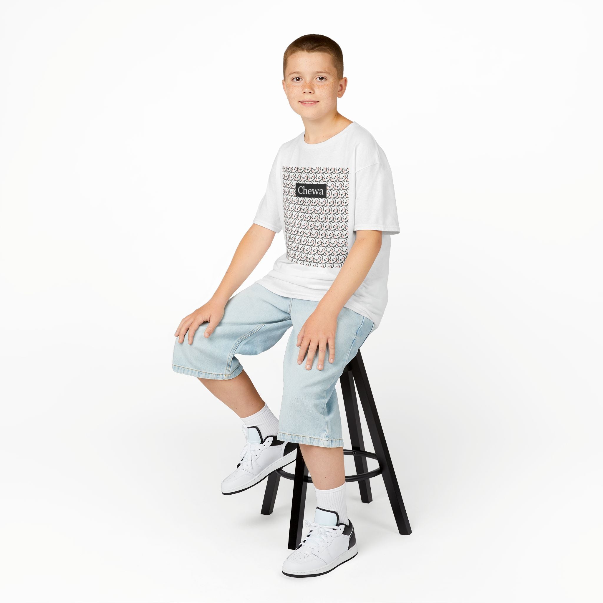 Kinder Design T-Shirt COCOS - Weiß – Produktansicht 4