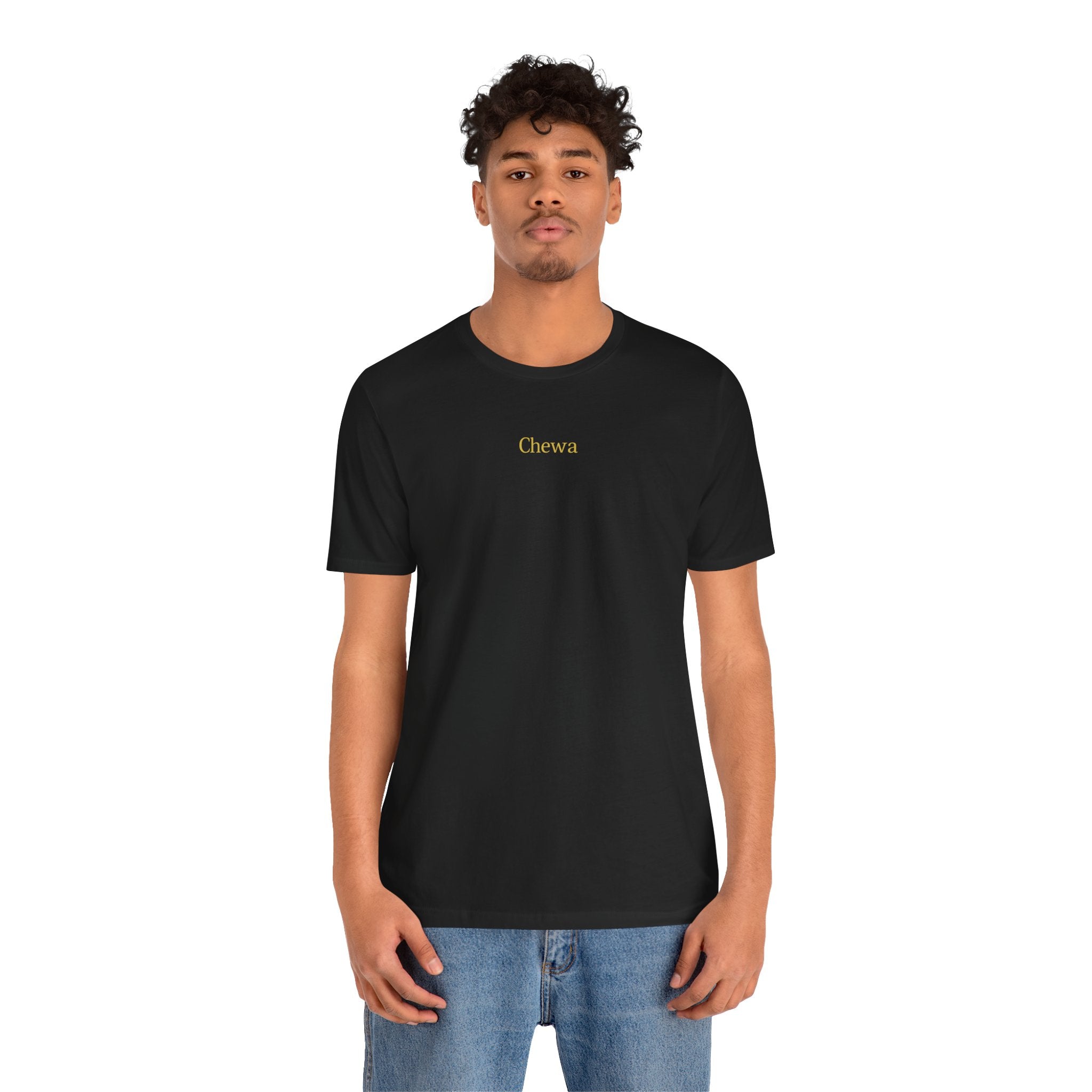CHEWA Logo T-Shirt - Schwarz / Gold – Produktansicht 3