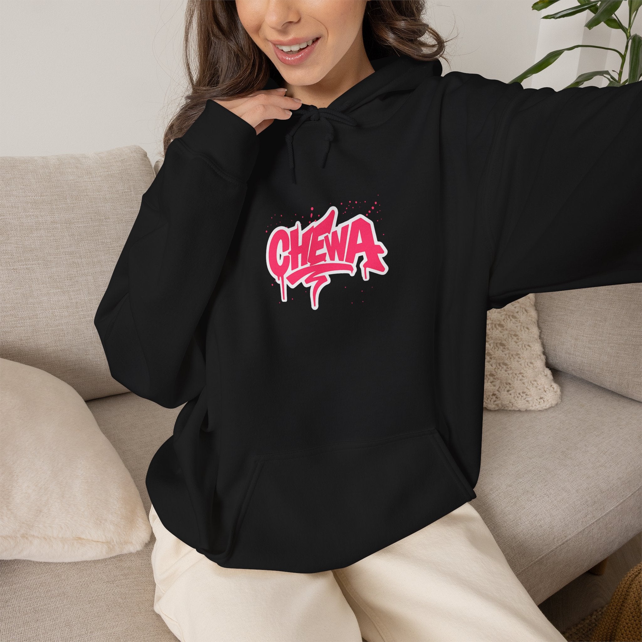 Design Hoodie Chewa - Schwarz / Pink