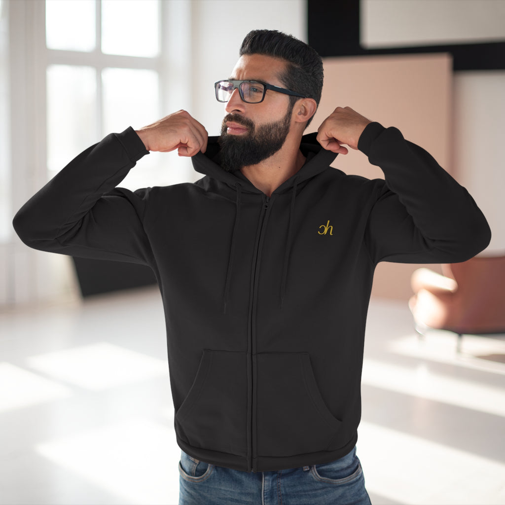 CH Zip Hoodie - Schwarz / Gold – Produktansicht 2