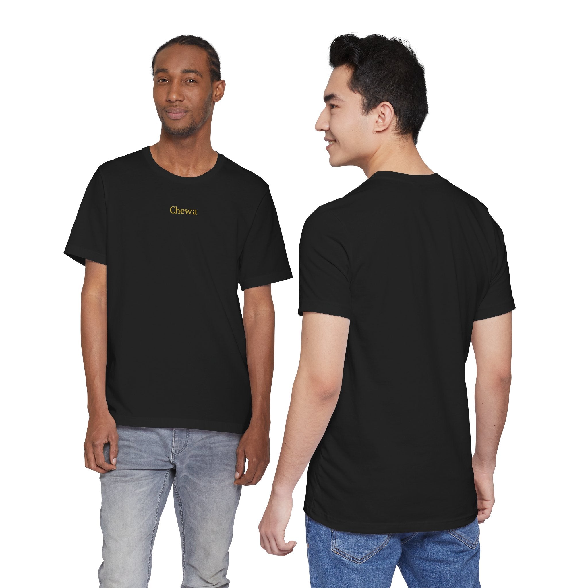 CHEWA Logo T-Shirt - Schwarz / Gold – Produktansicht 6