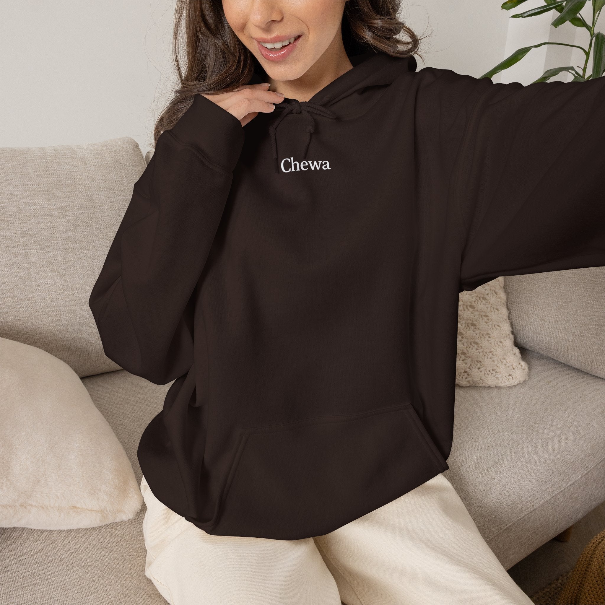 Chewa Hoodie - Braun / Weiß