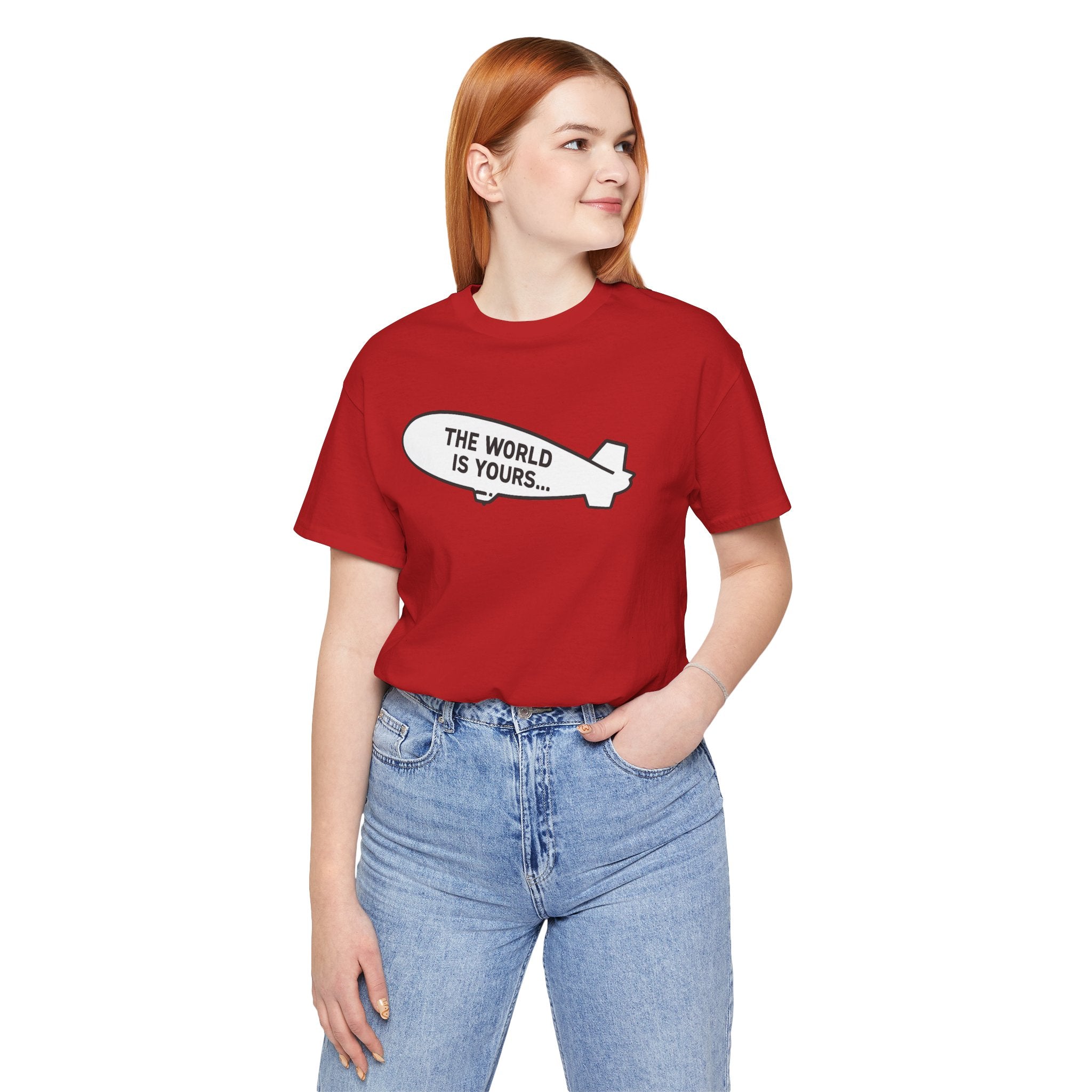 Design T-Shirt The World Is Yours - Weiß / Rot