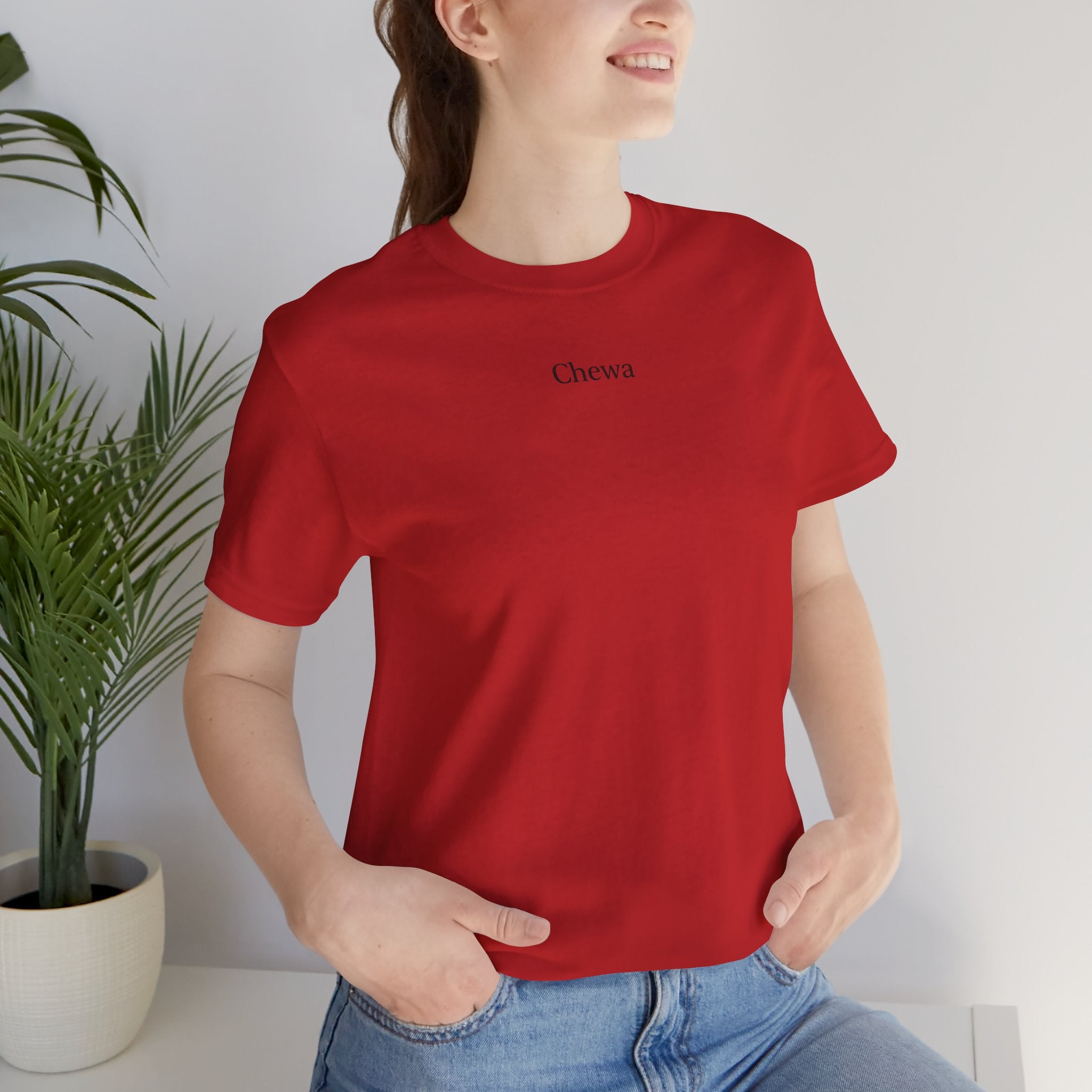 Chewa T-Shirt - Rot / Schwarz – Produktansicht 3