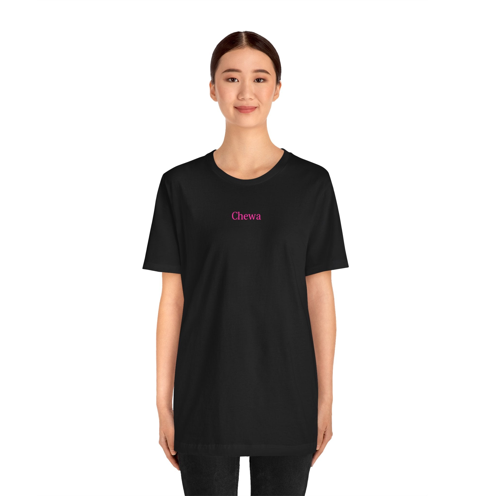 CHEWA Logo T-Shirt - Schwarz/Pink – Produktansicht 3