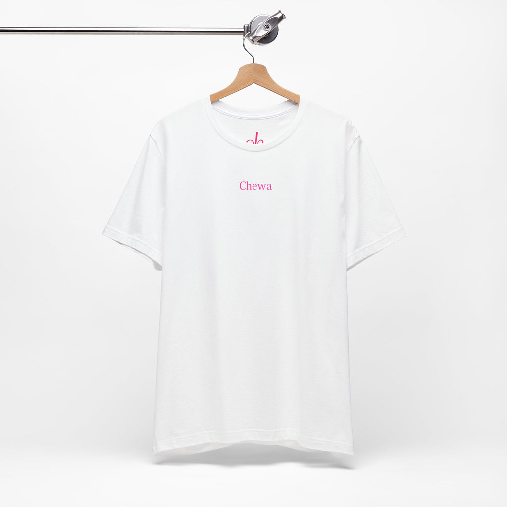 CHEWA Logo T-Shirt - Weiß/Pink – Hauptansicht