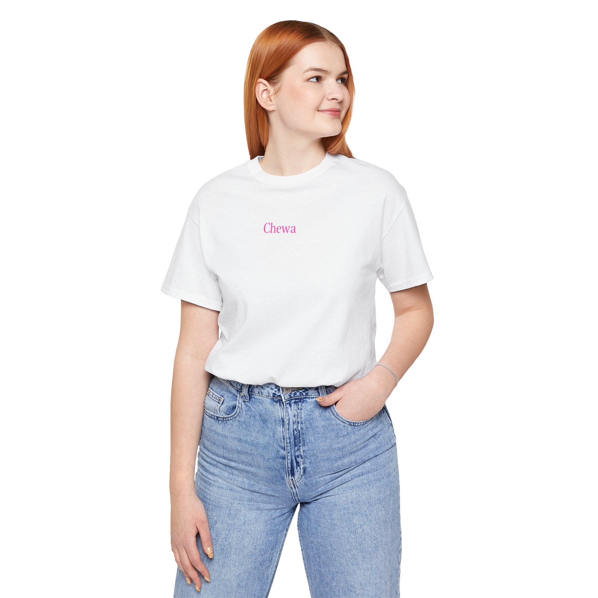 CHEWA Logo T-Shirt - Weiß/Pink – Produktansicht 4