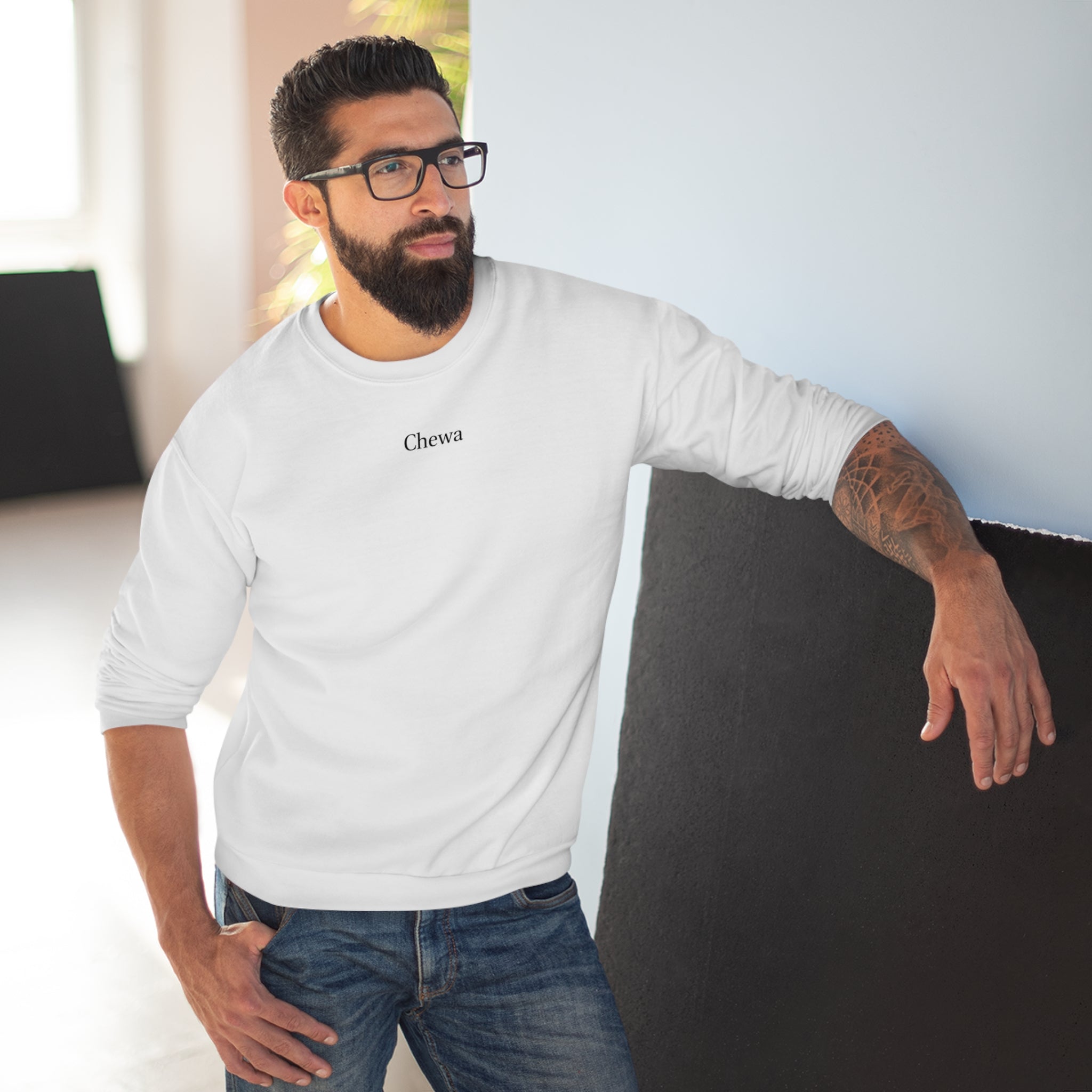 CHEWA Sweatshirt - Weiß / Schwarz – Produktansicht 2